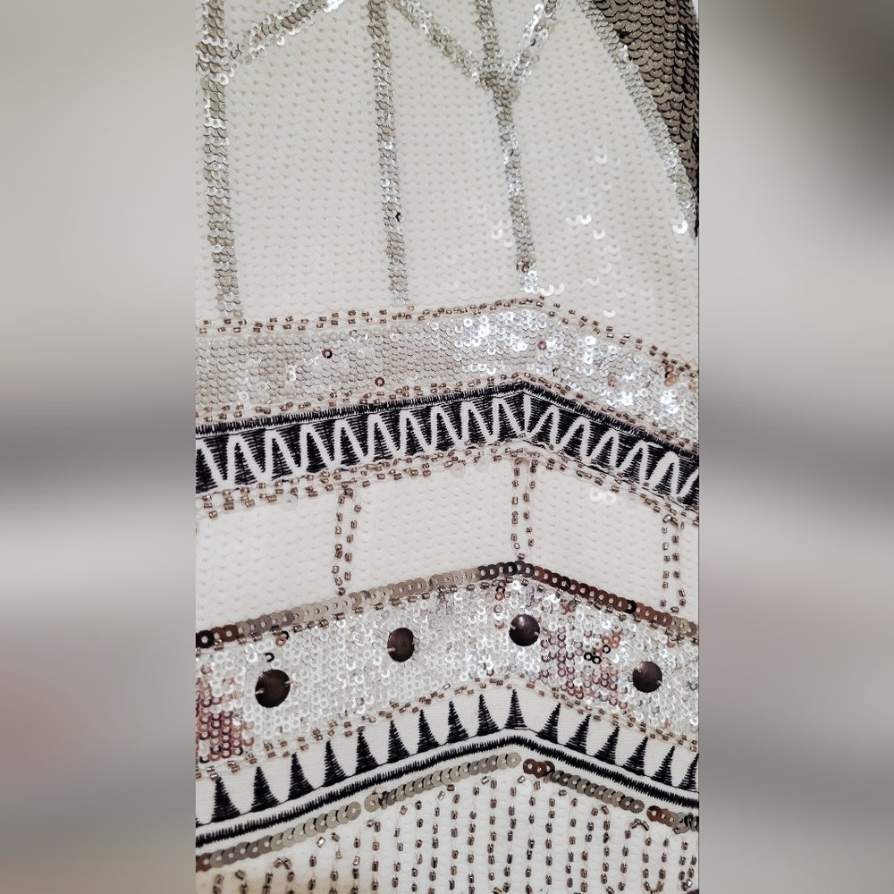 Gianni Bini Sequin Embellished Mini Skirt - Black and Silver | Size Small - Picture 2 of 6